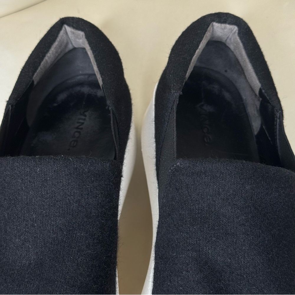 VINCE Warren Wool Flannel Black Slip-On Platform Sneakers Size US 11 (EUR 41) - Picture 5 of 15